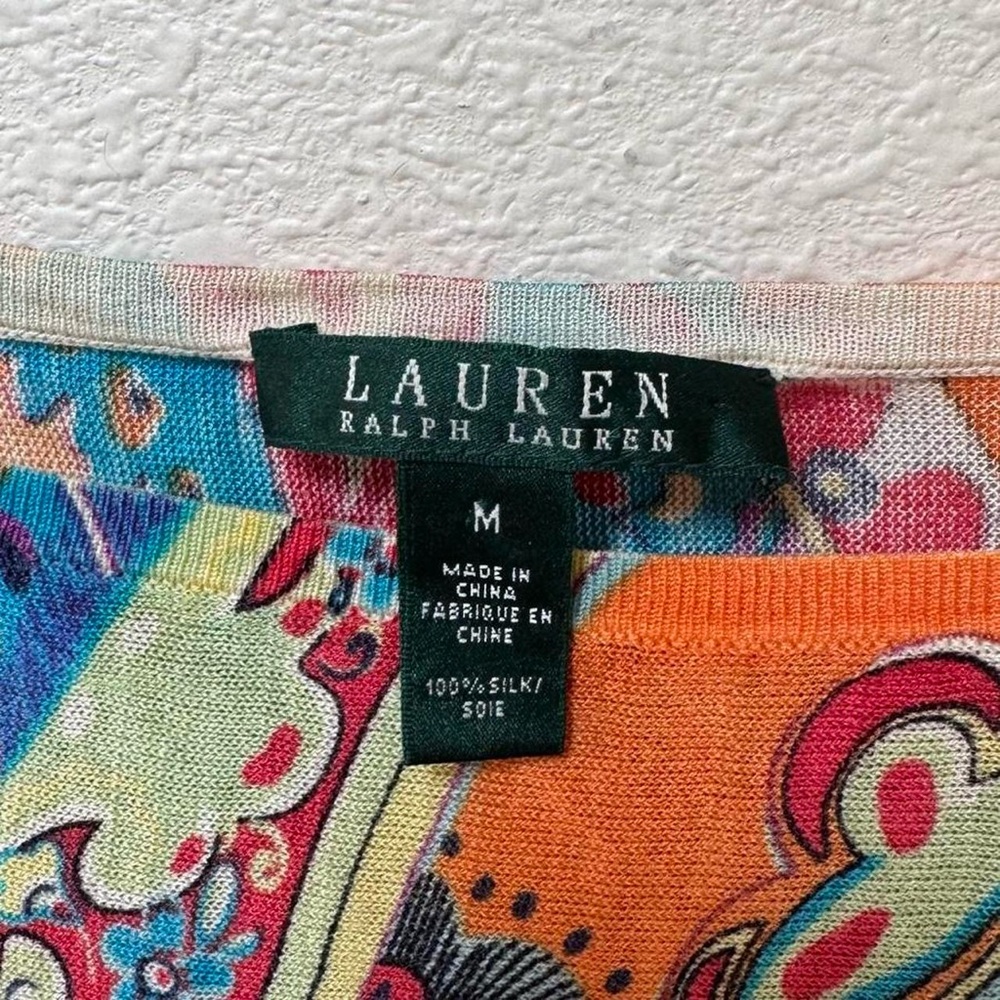 RARE Ralph Lauren silk maximalist colorful top - Picture 4 of 6